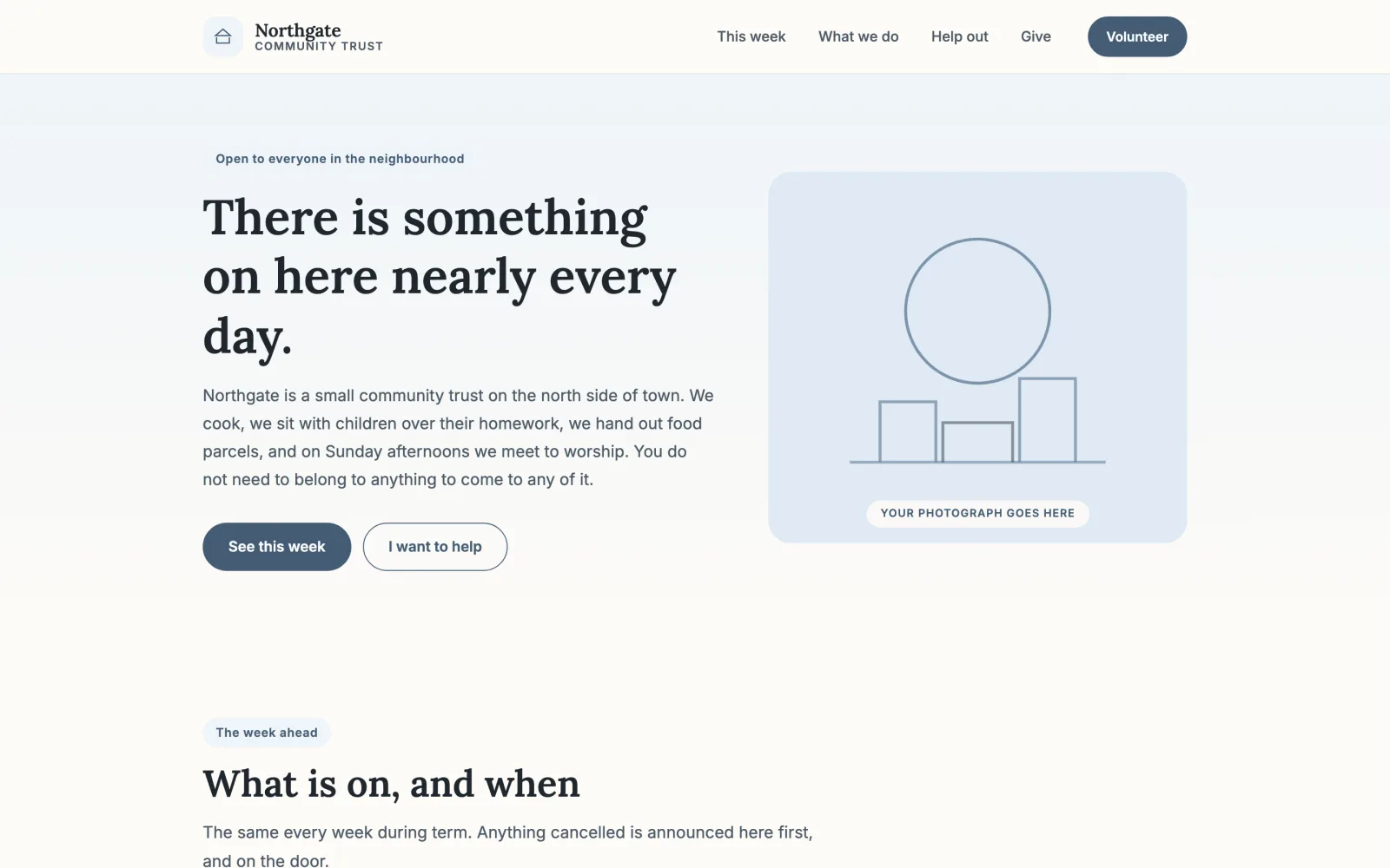 Community template — desktop view