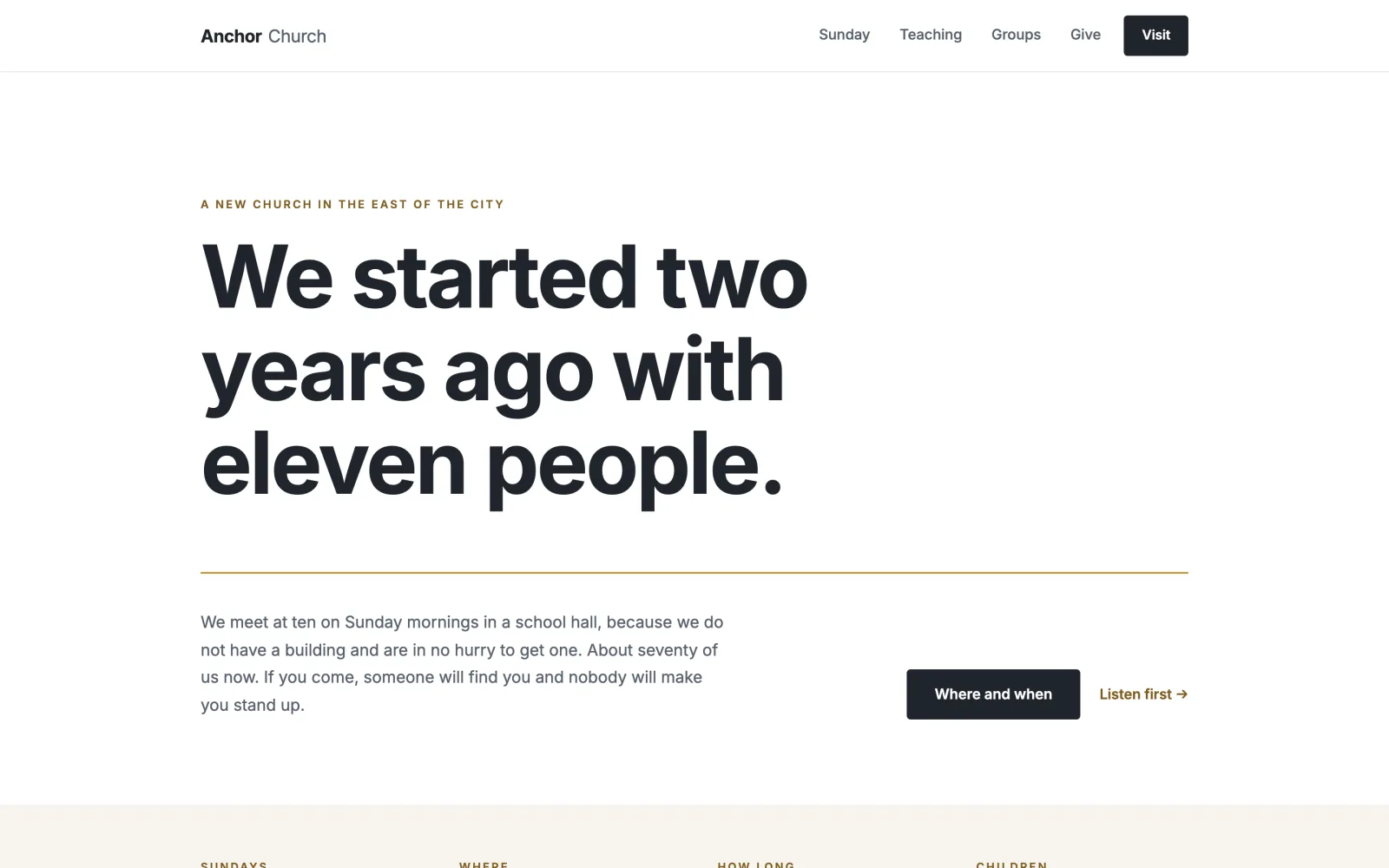 Light template — desktop view
